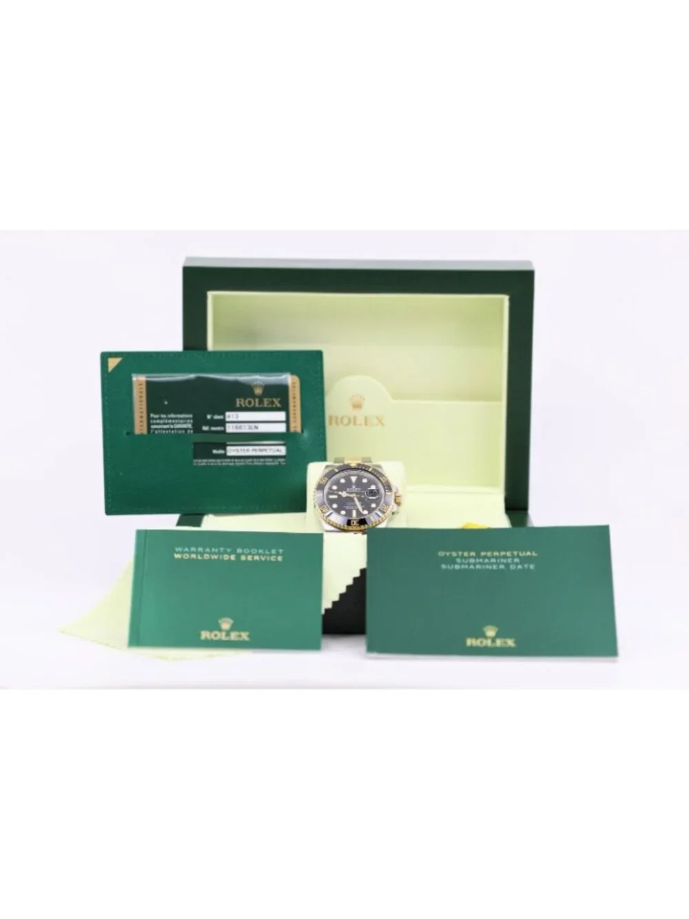 2013 Rolex Submariner Date 116613LN 40mm Two Tone Black 18K Gold Box Papers